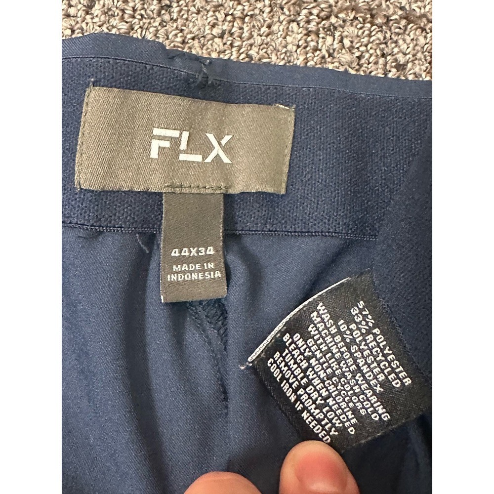FLX Golf Pants Mens Sz 44x34 (44x28 Measure) Chino Slacks Dark Blue Performance - Picture 4 of 8